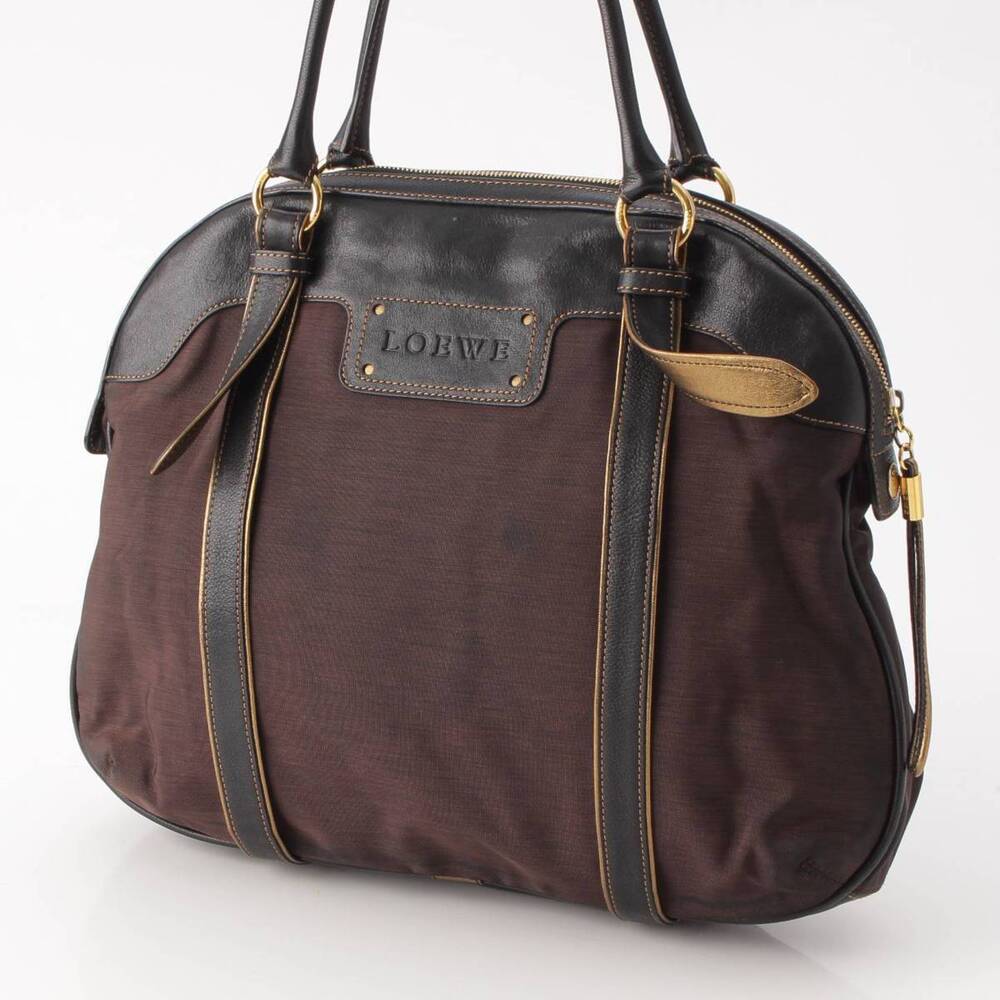 Loewe Logo Handbag Leather Anagram Brown